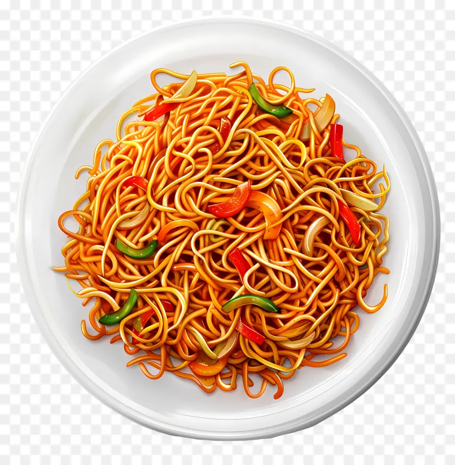 Chow Mein，Assiette De Nouilles PNG