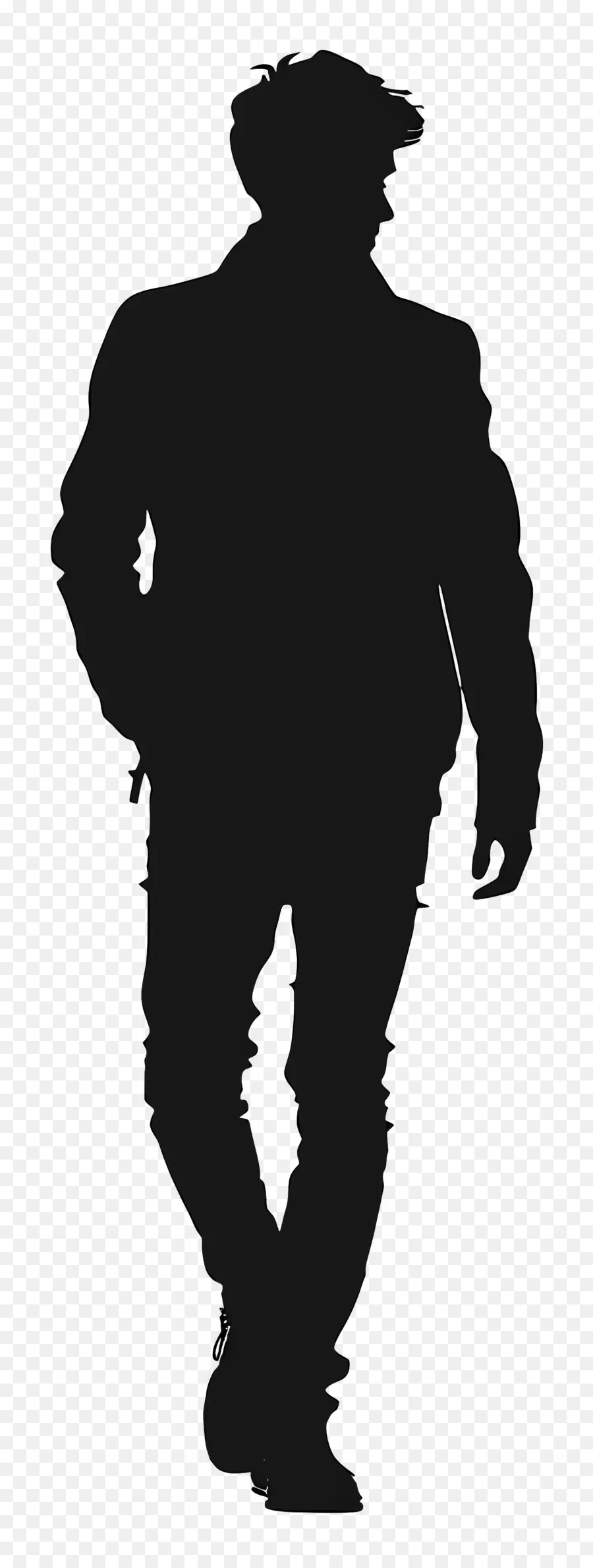 Silhouette D'homme Qui Marche，Silhouette PNG