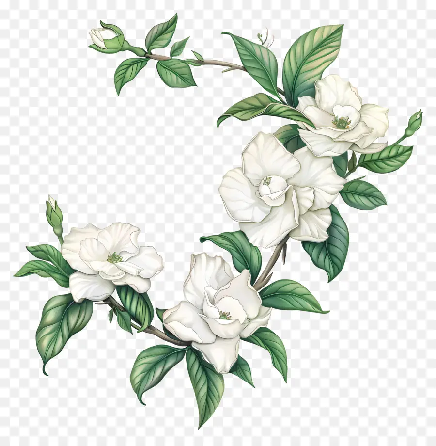 Fleurs De Gardénia Blanc，Fleurs Blanches PNG