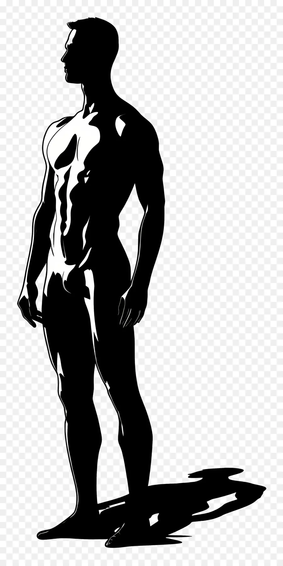 Silhouette D'homme Debout，Culturiste PNG