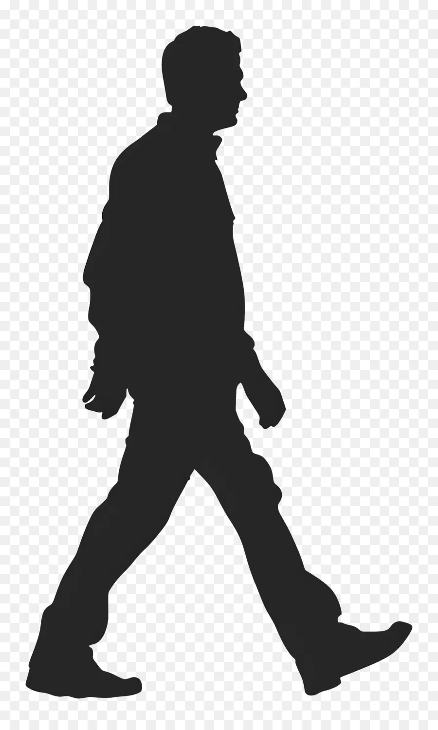 Silhouette D'homme Qui Marche，Silhouette PNG