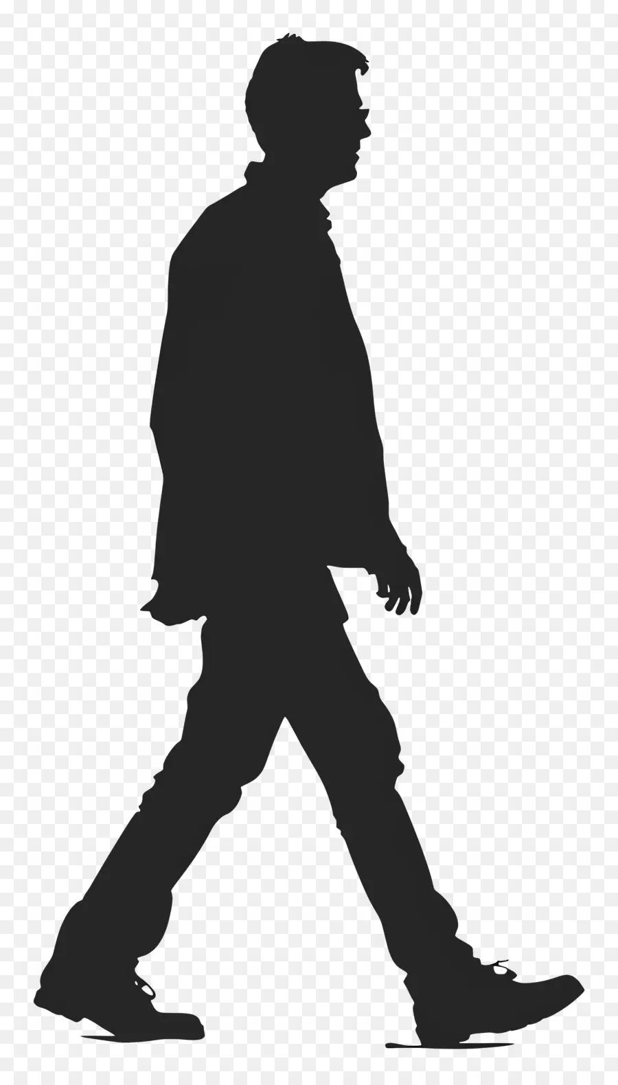 Silhouette D'homme Qui Marche，Silhouette De Marche PNG