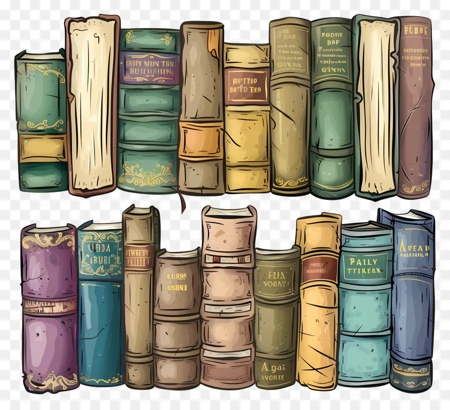 Rangée De Livres，Livres Anciens PNG