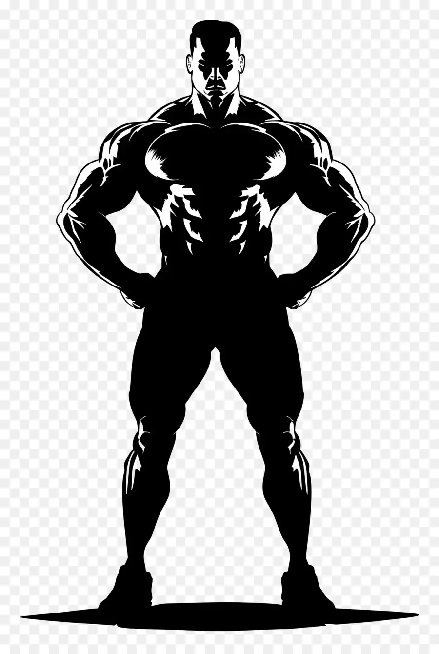 Silhouette D'homme Fort，Silhouette Musclée PNG