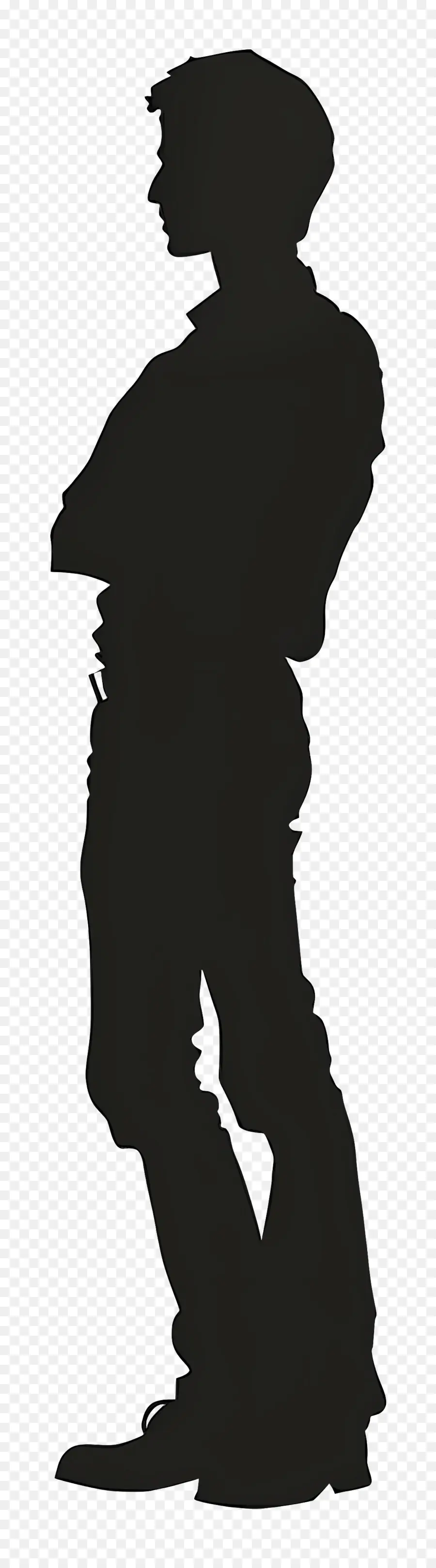 Silhouette D'homme Debout，Silhouette PNG