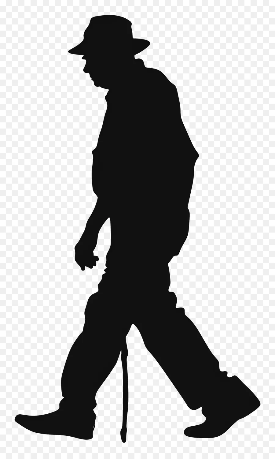 Silhouette De Vieil Homme，Âgé PNG