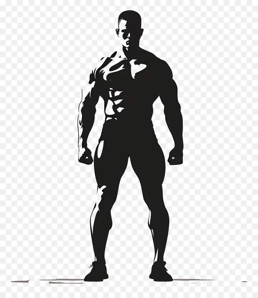 Silhouette D'homme Fort，Homme Musclé PNG