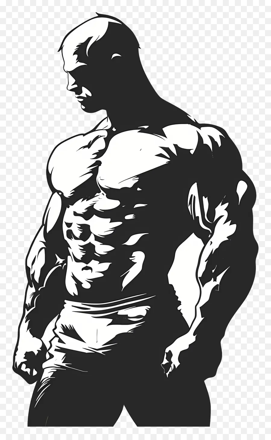 Silhouette D'homme Fort，Silhouette D'homme Musclé PNG