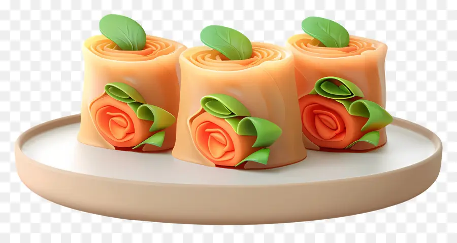 Rouleaux De Printemps，Rouleaux Décoratifs PNG