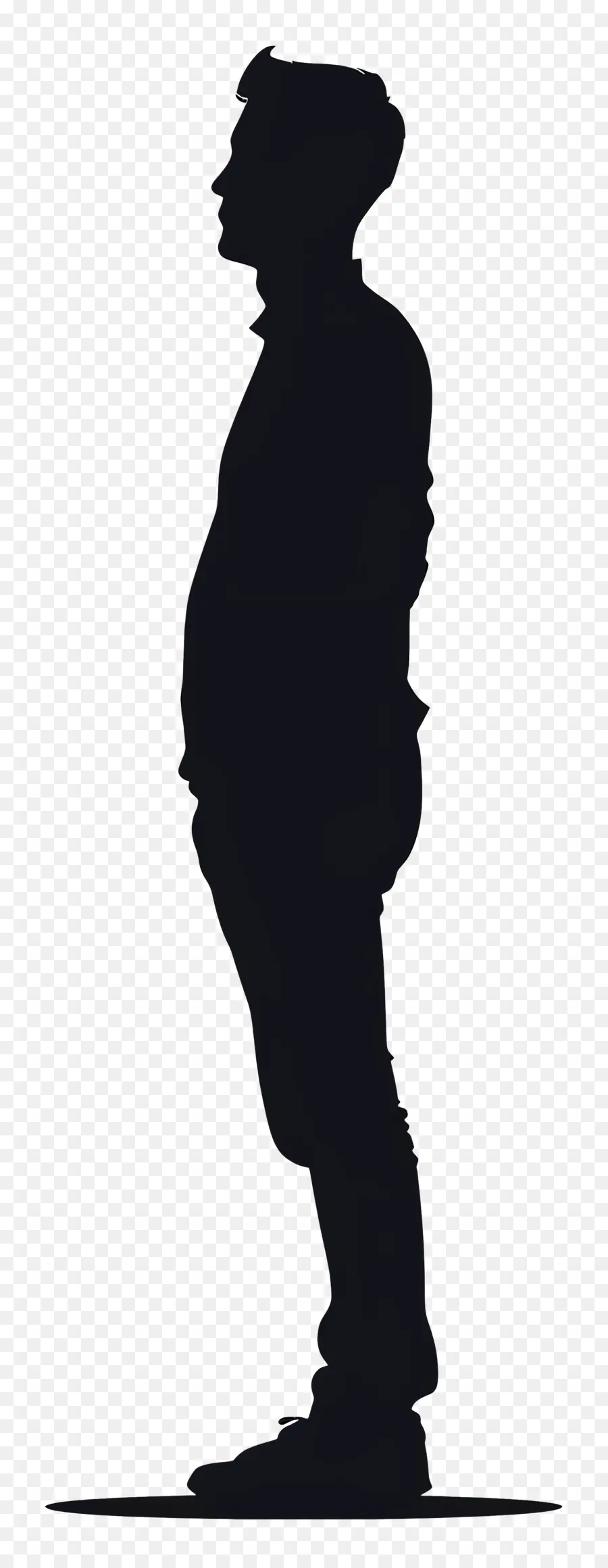 Silhouette D'homme Debout，Silhouette PNG