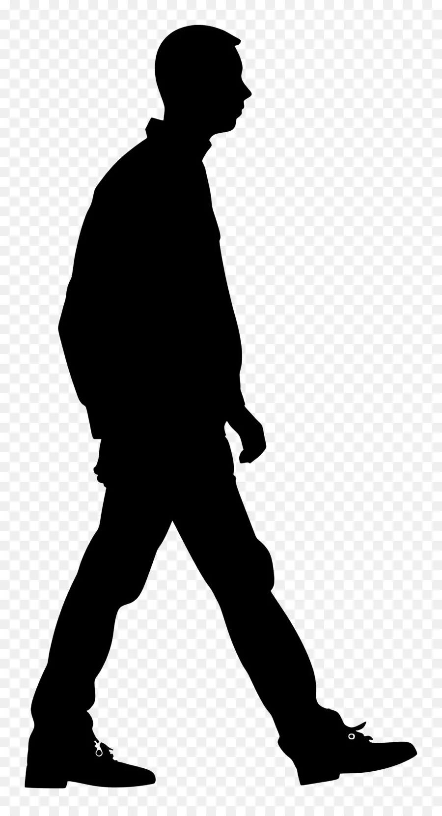 Silhouette D'homme Qui Marche，Silhouette PNG