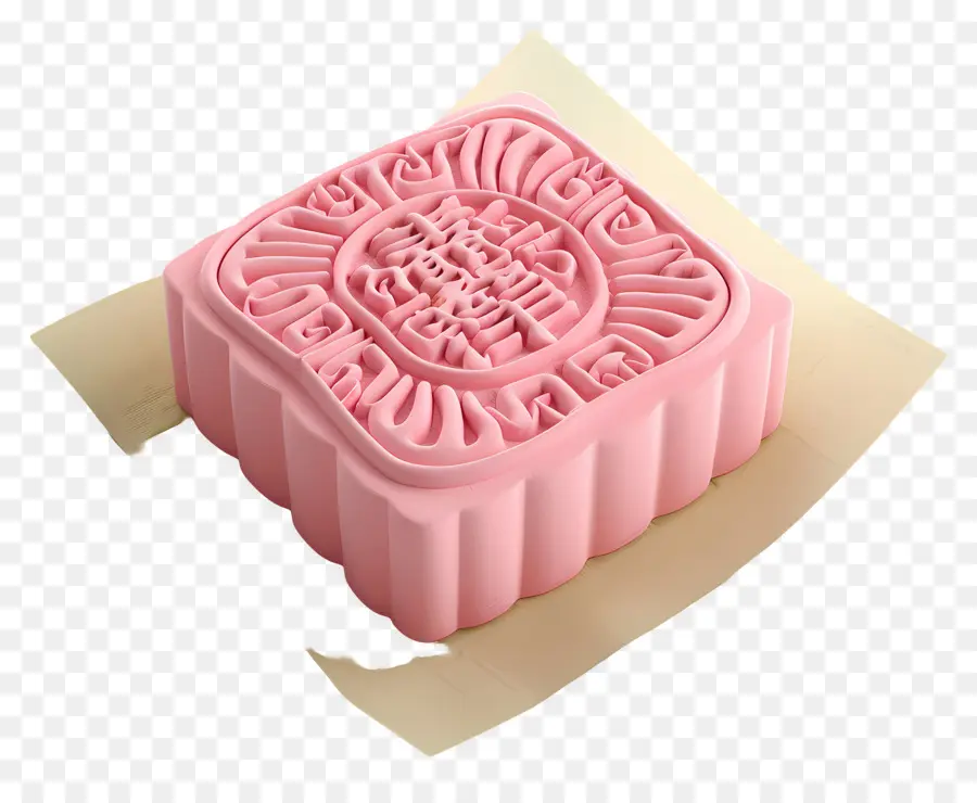 Gâteau De Lune Carré，Gâteau De Lune Rose PNG