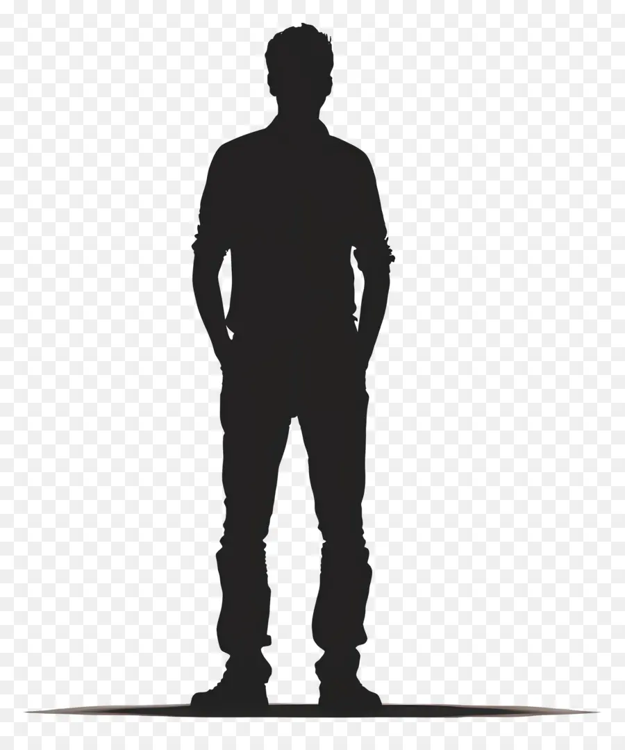 Silhouette D'homme Debout，Silhouette PNG