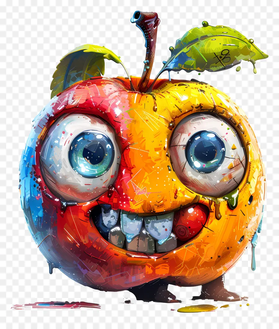 Pomme De Dessin Animé，Pomme Drôle PNG