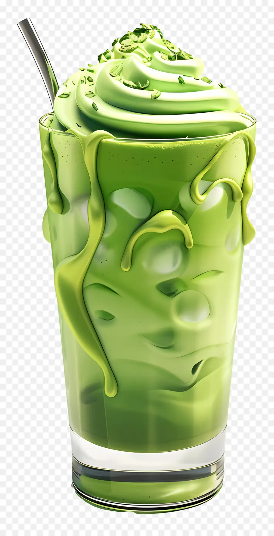 Boisson Au Matcha，Matcha Latté Glacé PNG