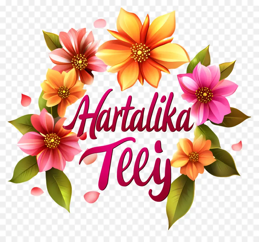 Joyeux Teej，Fleurs PNG