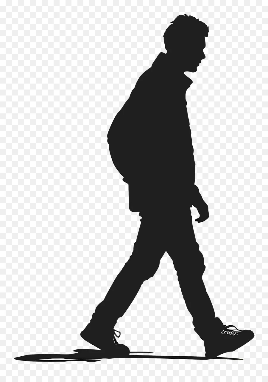 Silhouette D'homme Qui Marche，Silhouette De Marche PNG