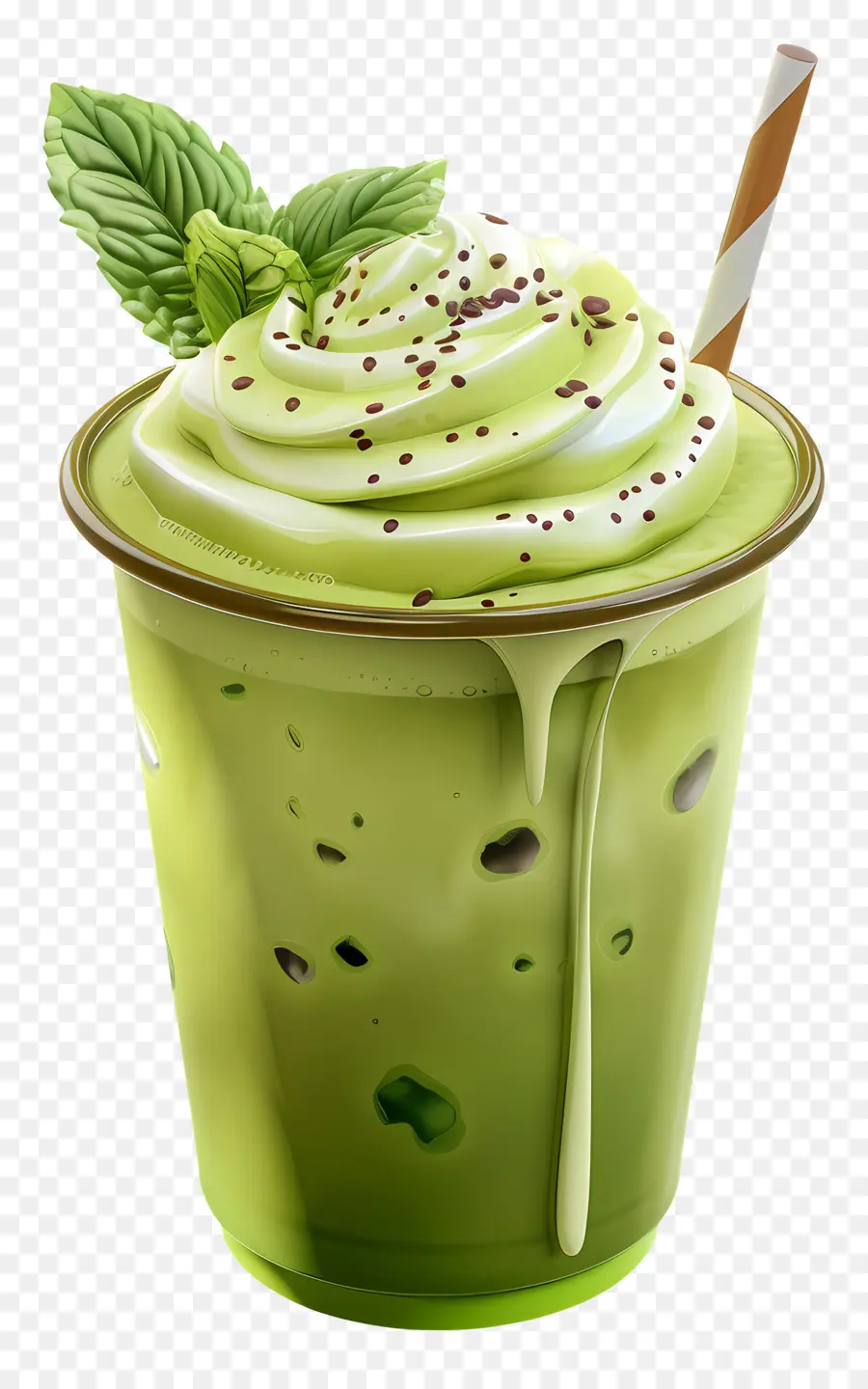 Boisson Au Matcha，Boisson Verte PNG