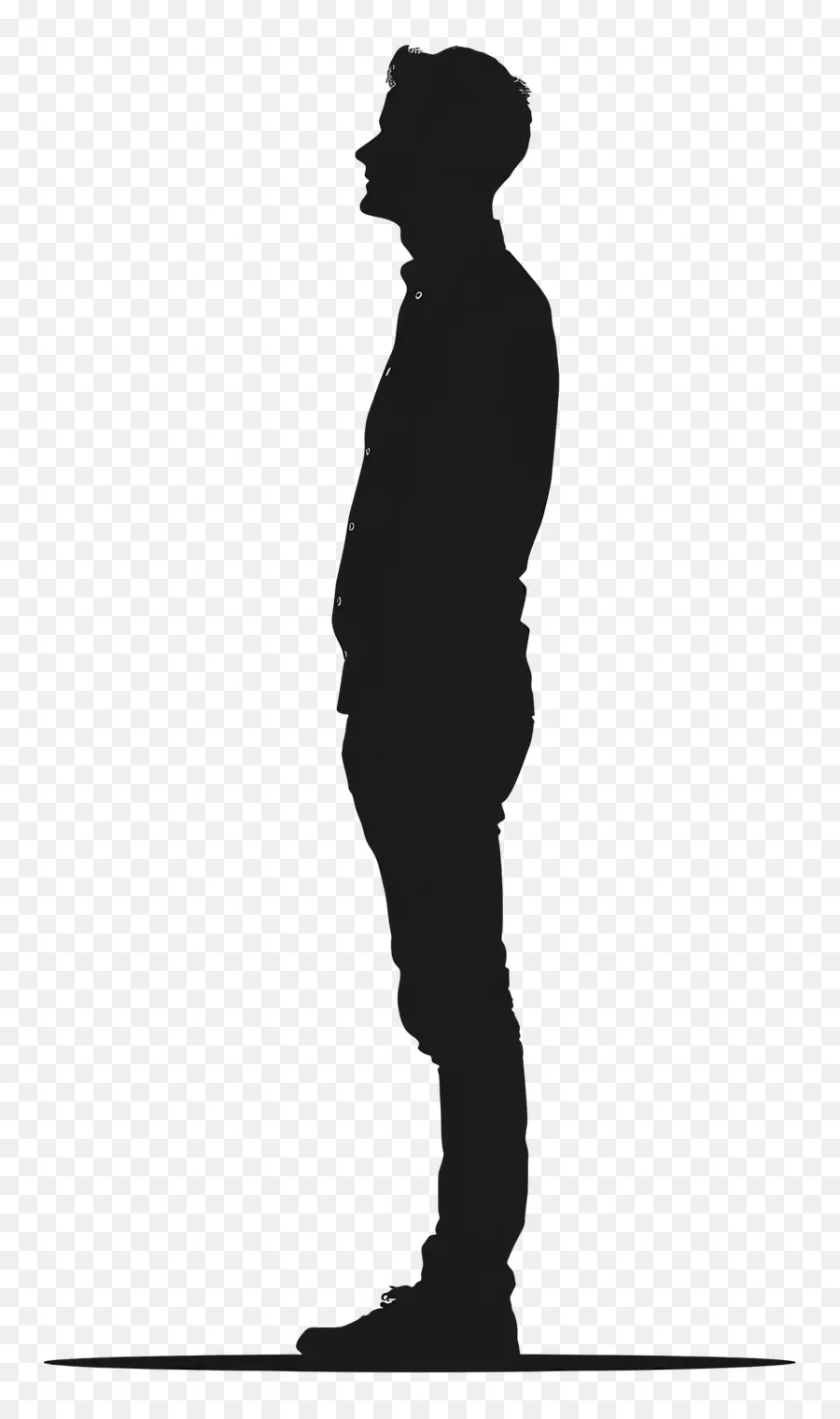 Silhouette D'homme Debout，Silhouette PNG