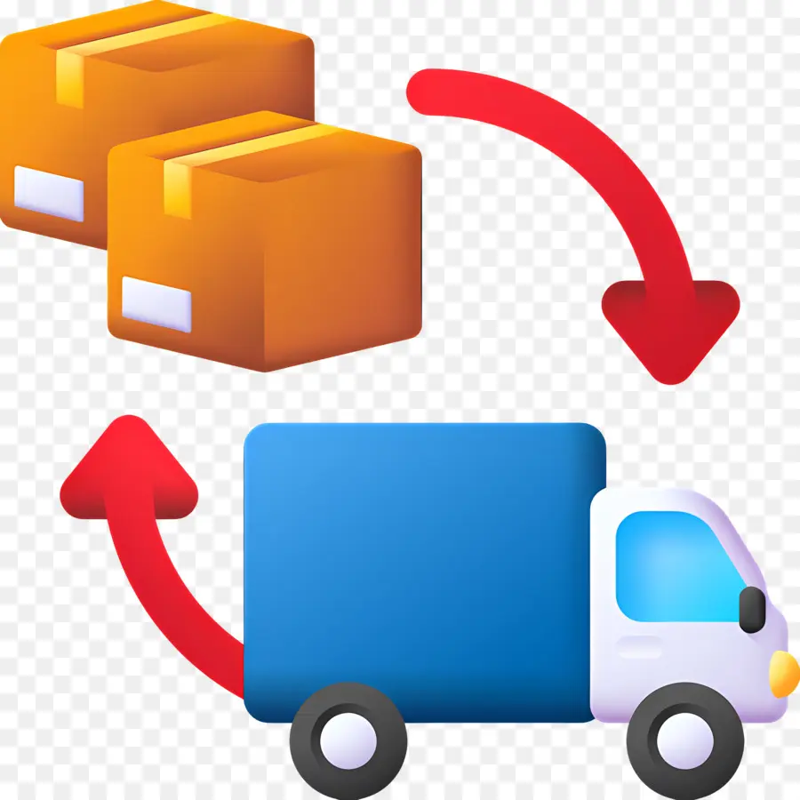 Logistique，Cartons Et Camion PNG