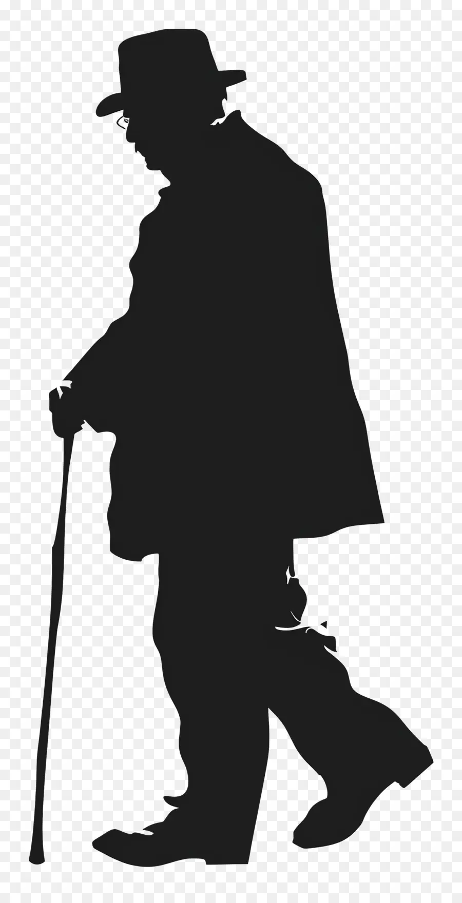 Silhouette De Vieil Homme，Âgé PNG