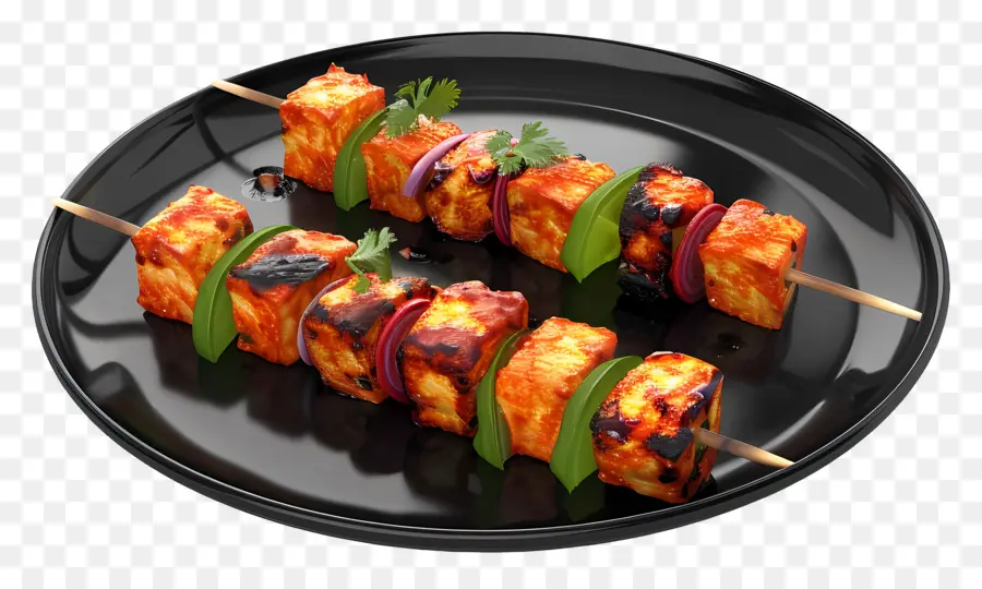 Paner Tikka，Brochettes Grillées PNG