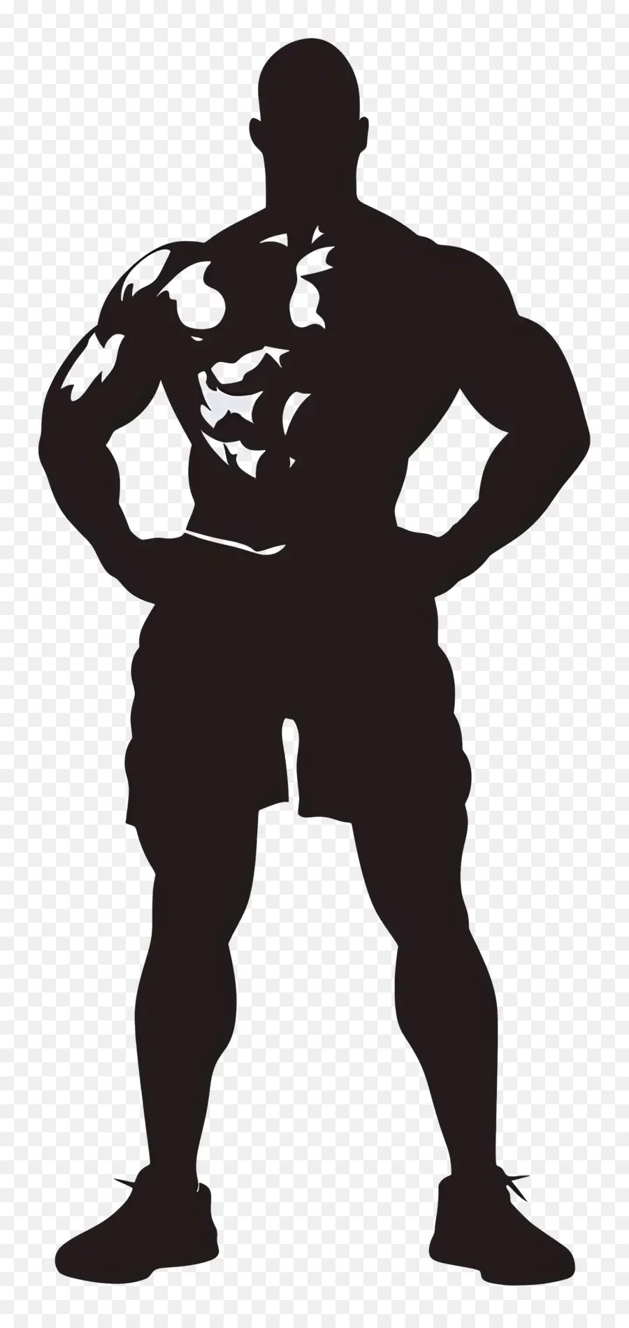 Silhouette D'homme Fort，Silhouette Musclée PNG