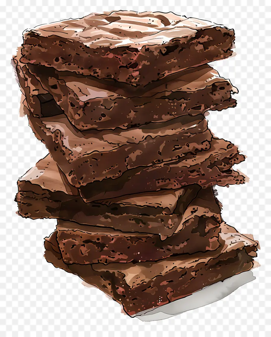 Pile De Brownies，Brownies Au Chocolat PNG