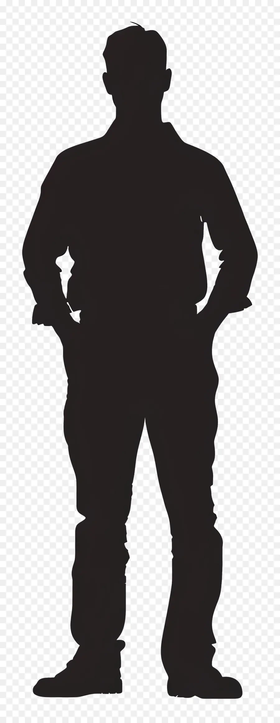 Silhouette D'homme Debout，Silhouette PNG