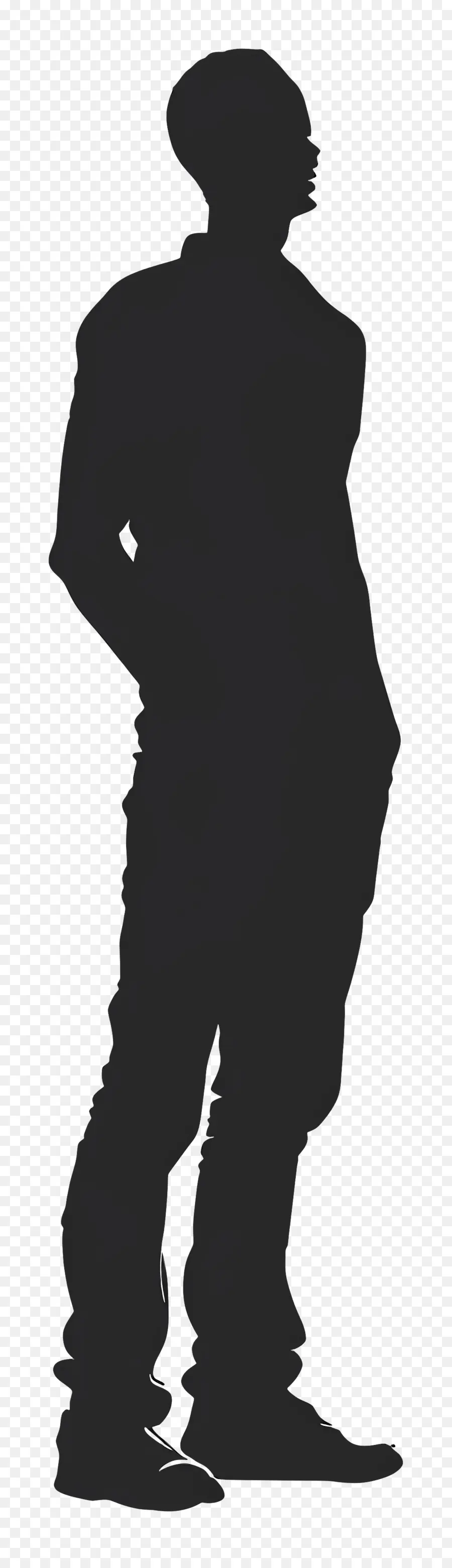 Silhouette D'homme Debout，Silhouette PNG