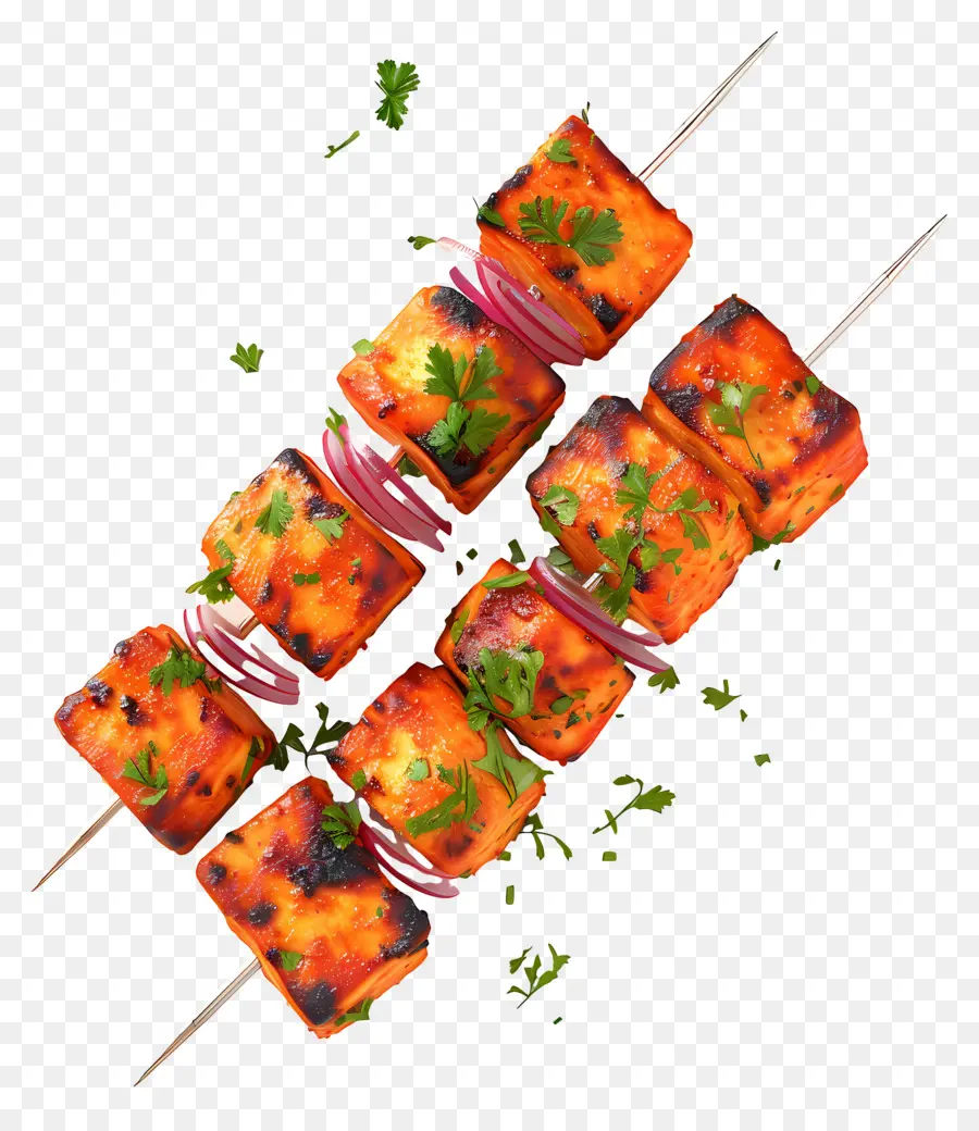 Paner Tikka，Brochettes Grillées PNG