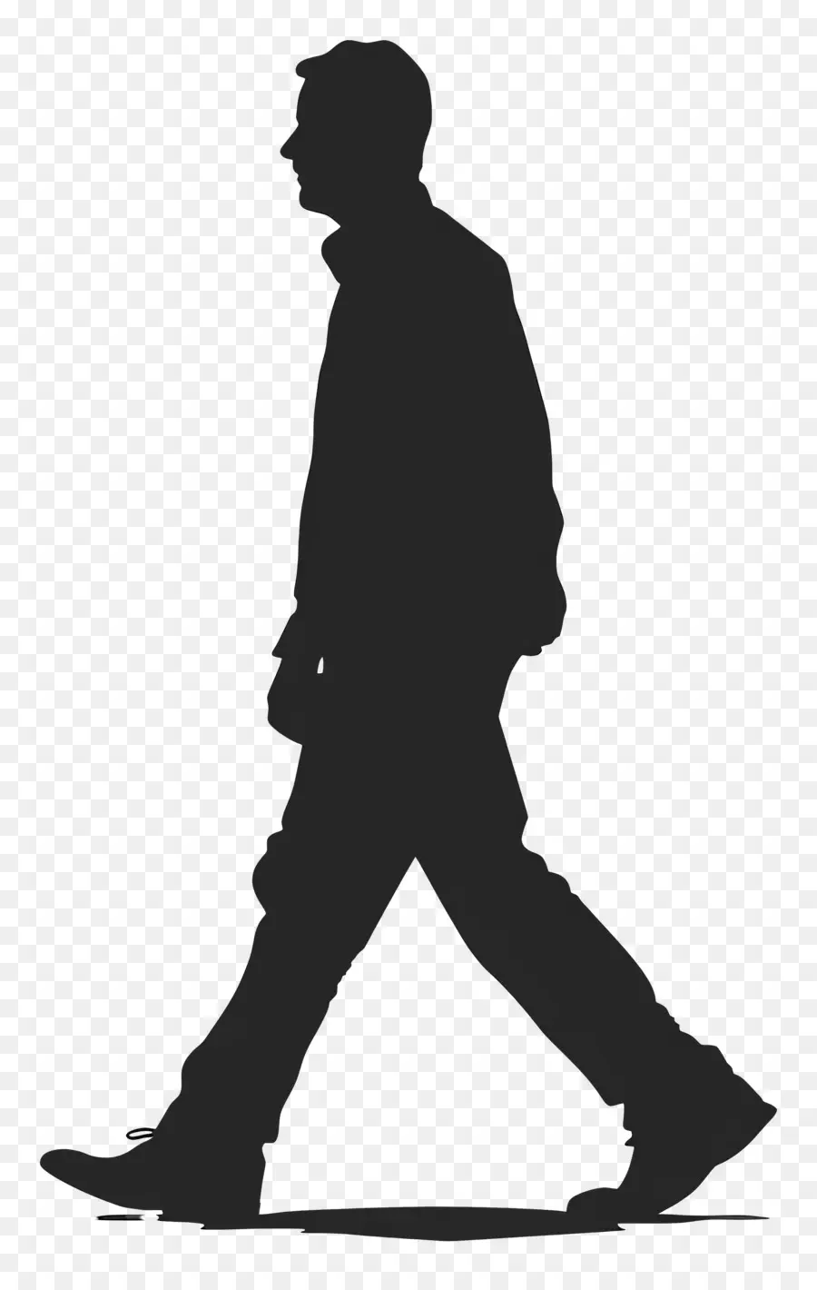 Silhouette D'homme Qui Marche，Silhouette De Marche PNG