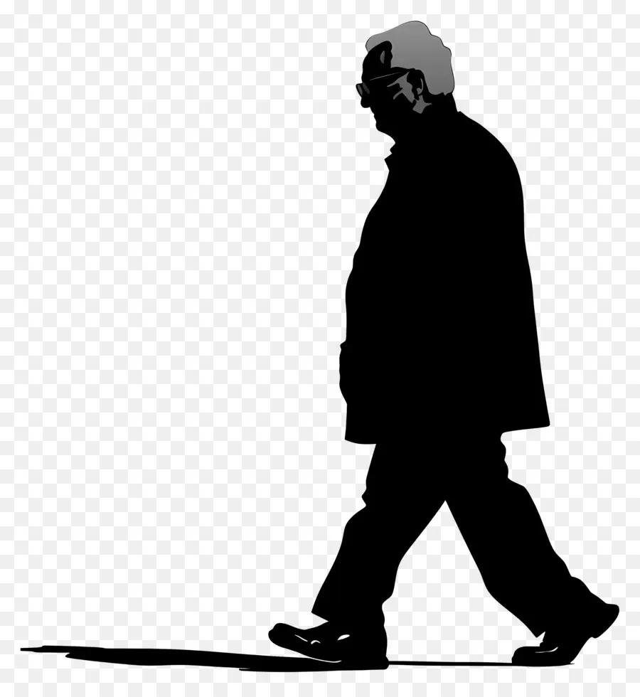 Silhouette De Vieil Homme，Homme Qui Marche PNG