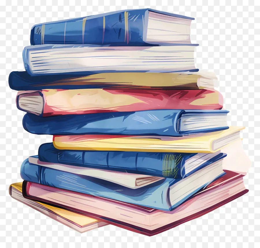 Livres Animés，Pile De Livres PNG