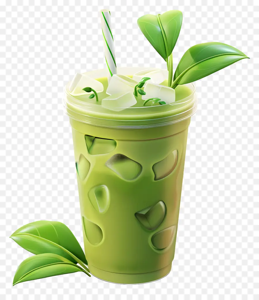 Boisson Au Matcha，Boisson Verte PNG