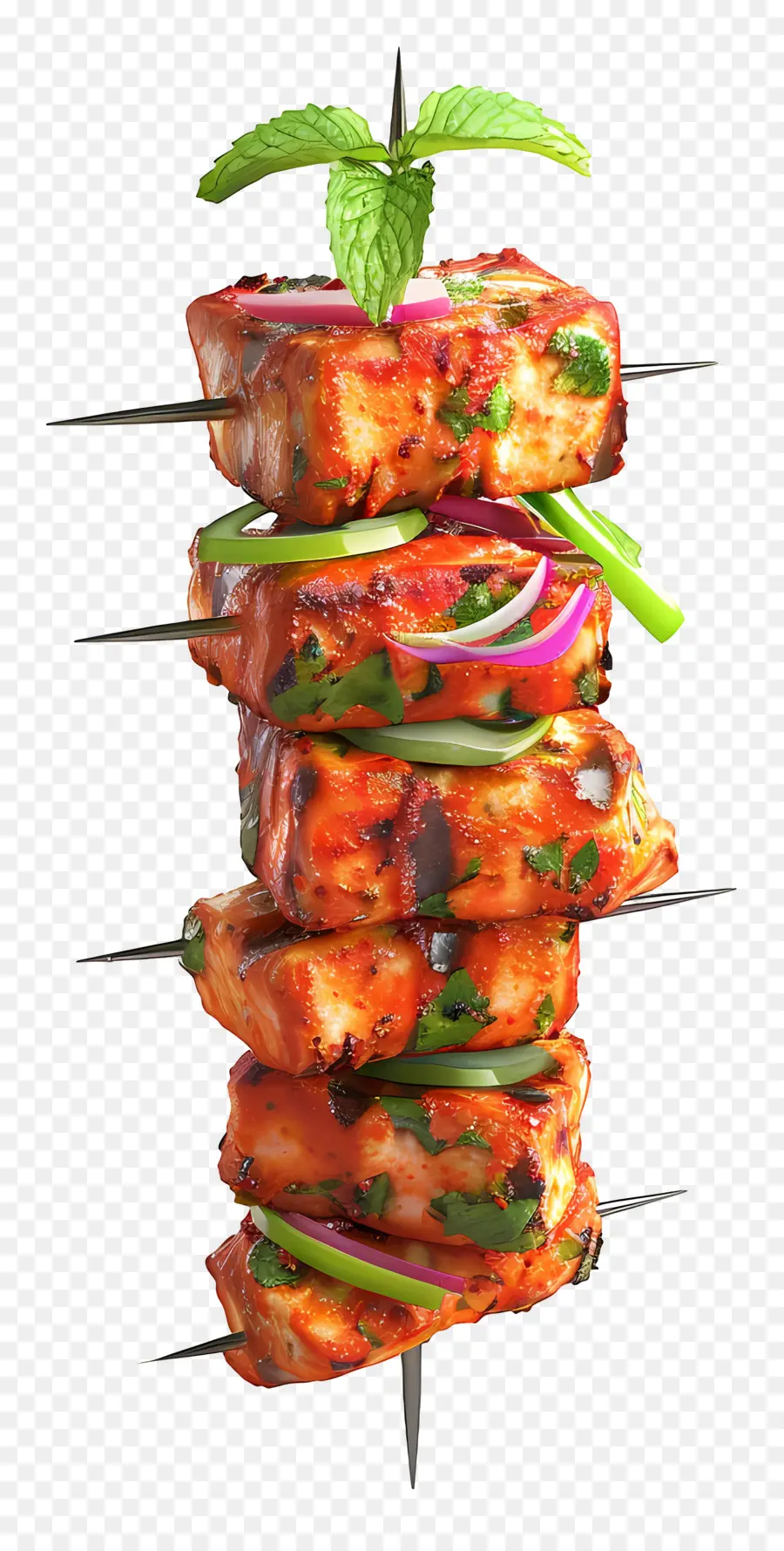 Paner Tikka，Brochettes Grillées PNG