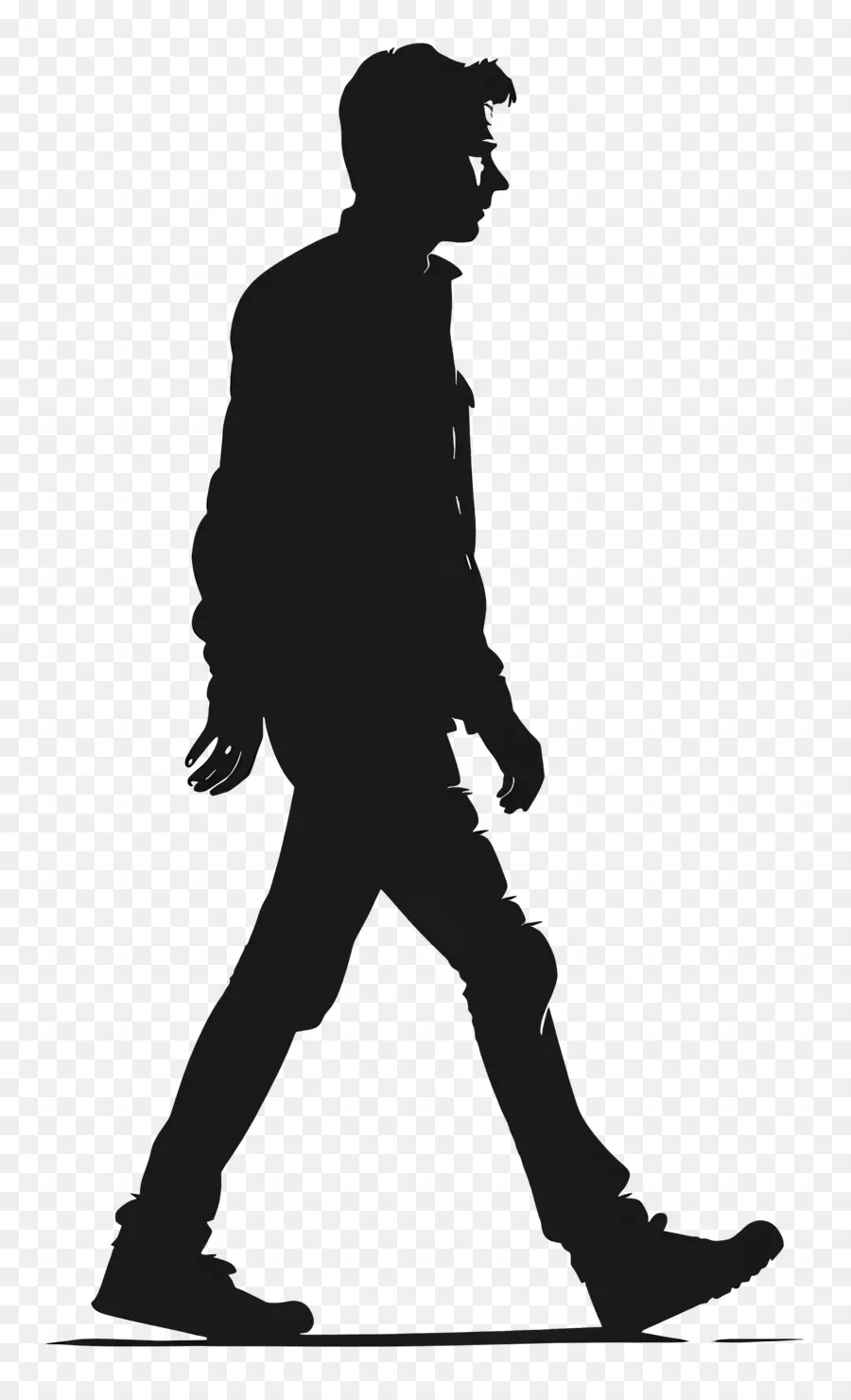 Silhouette D'homme Qui Marche，Silhouette De Marche PNG