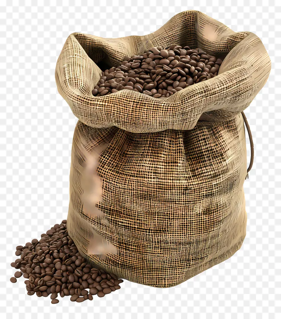 Café En Grains，Sac PNG