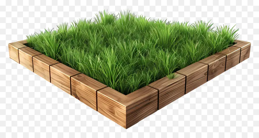 Terrasse En Bois，Lit D'herbe PNG