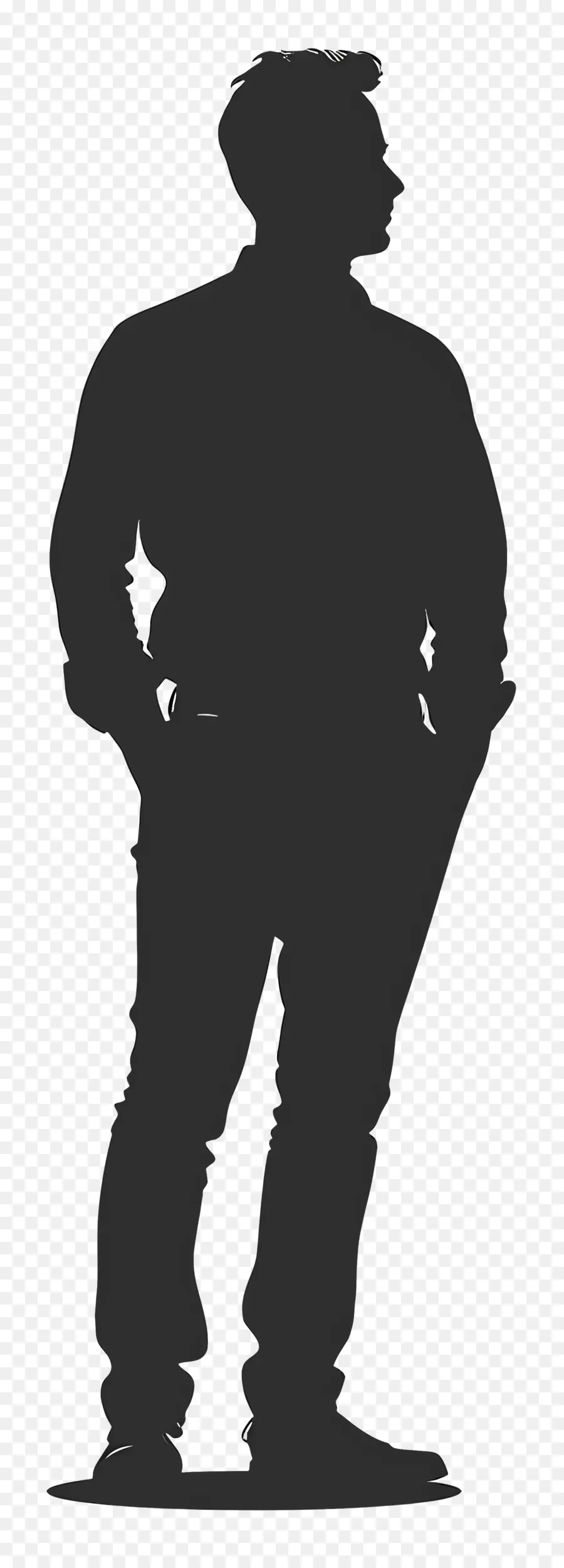 Silhouette D'homme Debout，Silhouette PNG