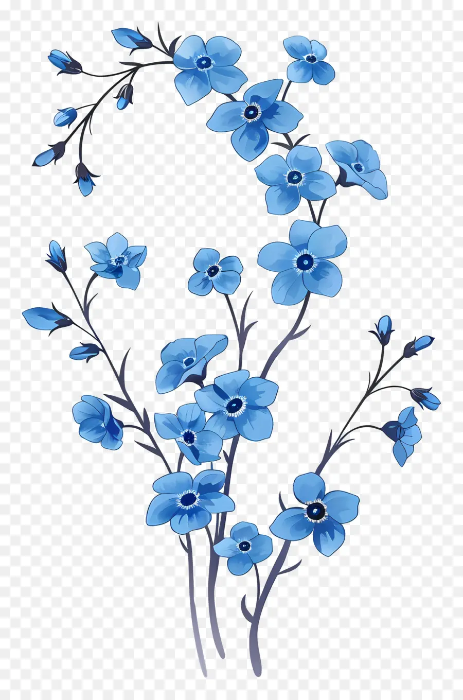 Ne M'oublie Pas Fleur，Fleurs Bleues PNG