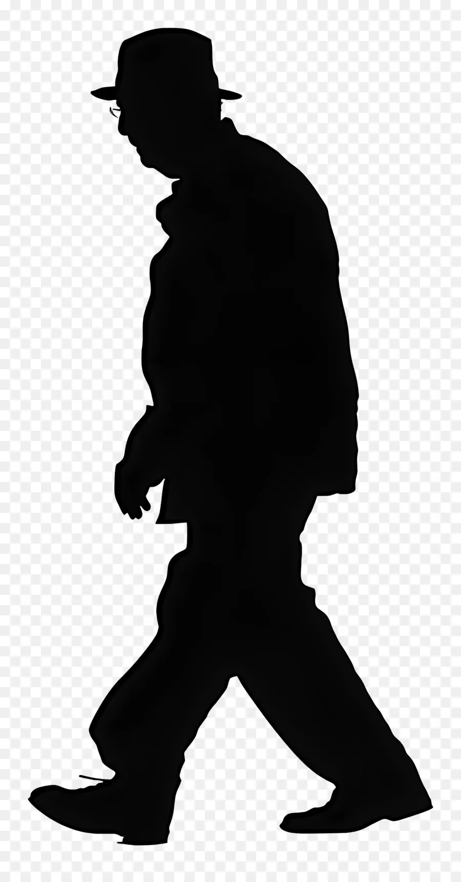 Silhouette De Vieil Homme，Homme Qui Marche PNG