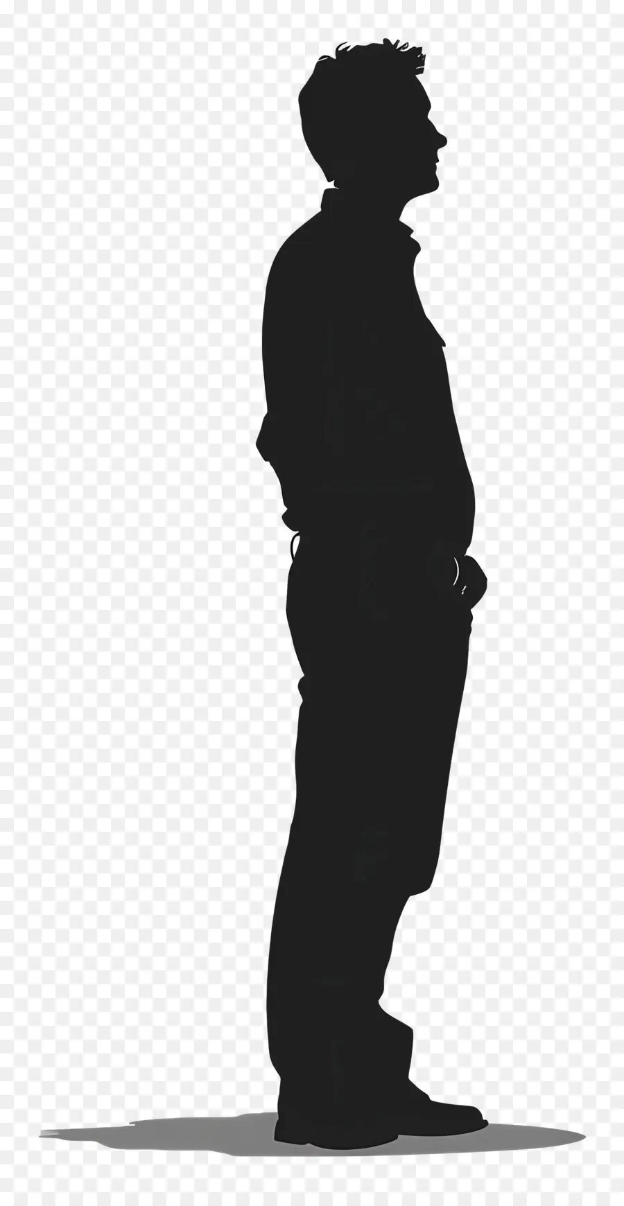 Silhouette D'homme Debout，Silhouette D'homme PNG