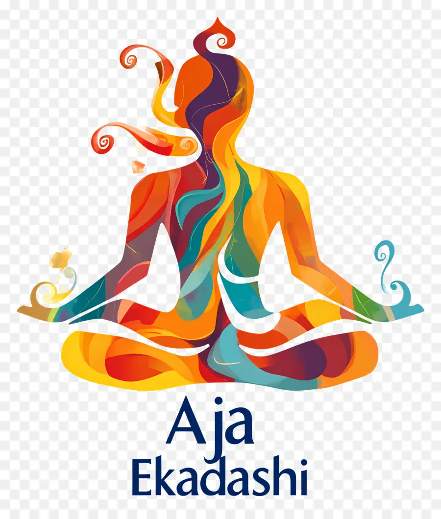 Aja Ekadashi，Personnage Méditant Coloré PNG