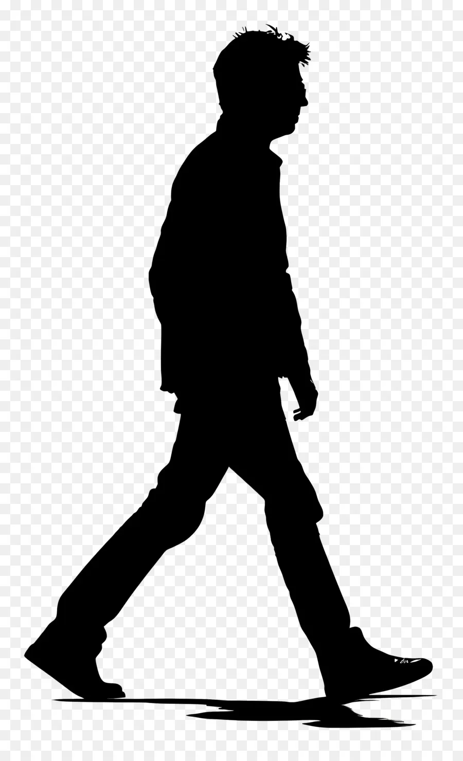 Silhouette D'homme Qui Marche，Silhouette PNG