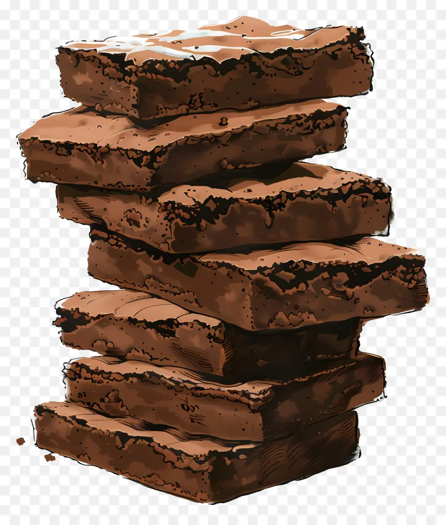 Pile De Brownies，Brownies Au Chocolat PNG