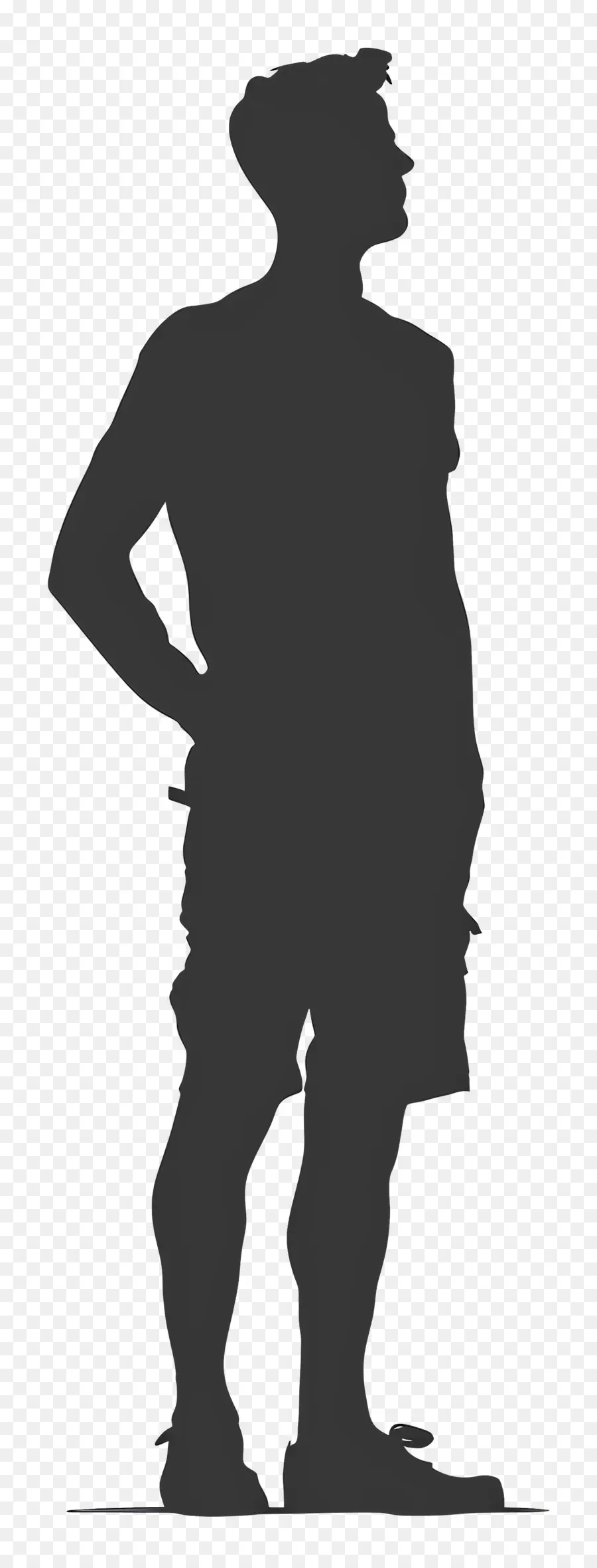 Silhouette D'homme Debout，Silhouette PNG