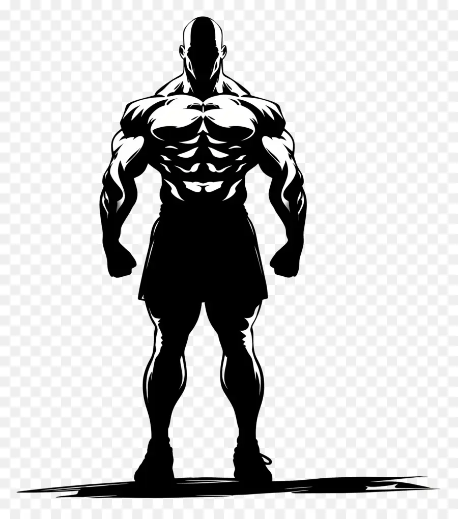 Silhouette D'homme Fort，Homme Musclé PNG