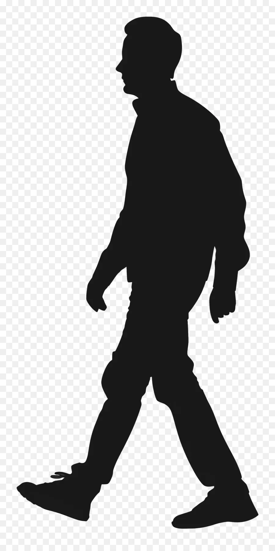 Silhouette D'homme Qui Marche，Silhouette PNG