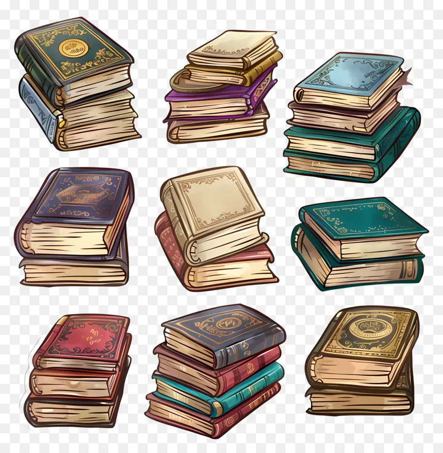 Rangée De Livres，Pile De Livres PNG